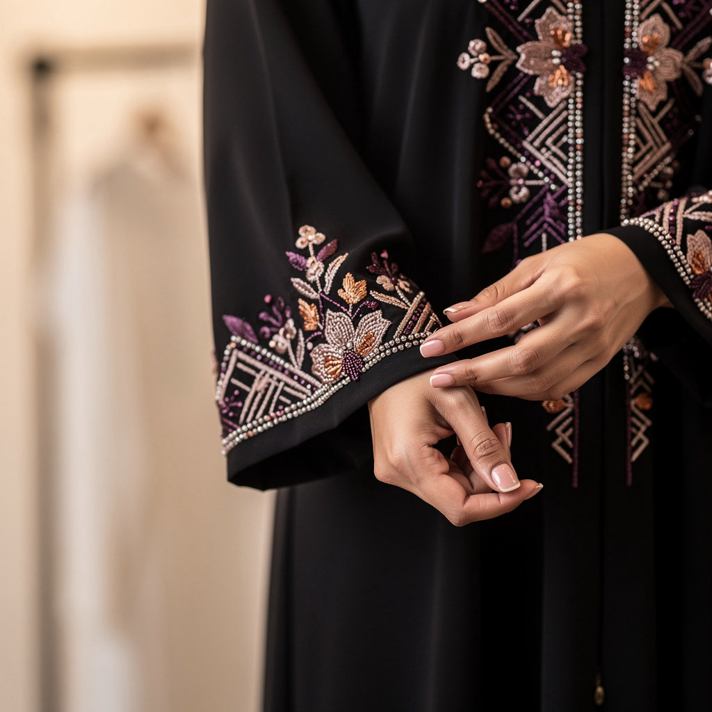 جلباب لاين - عبايات بالشك المطرزة فخمة وأنيقة للمناسبات